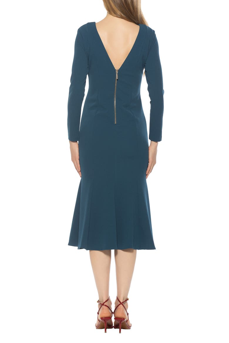 Liora Long Sleeve Flare Hem Midi Dress, Alternate, color, LAPIS