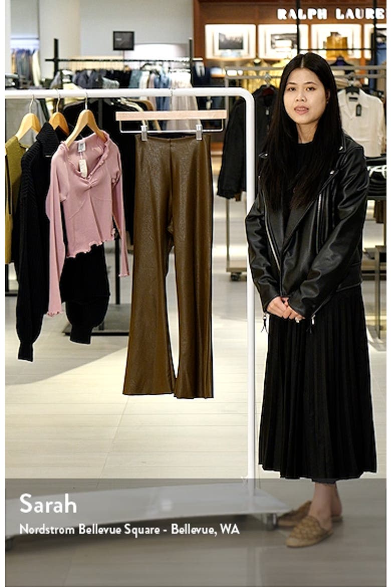 Faux Leather Flare Crop Pull-On Pants video