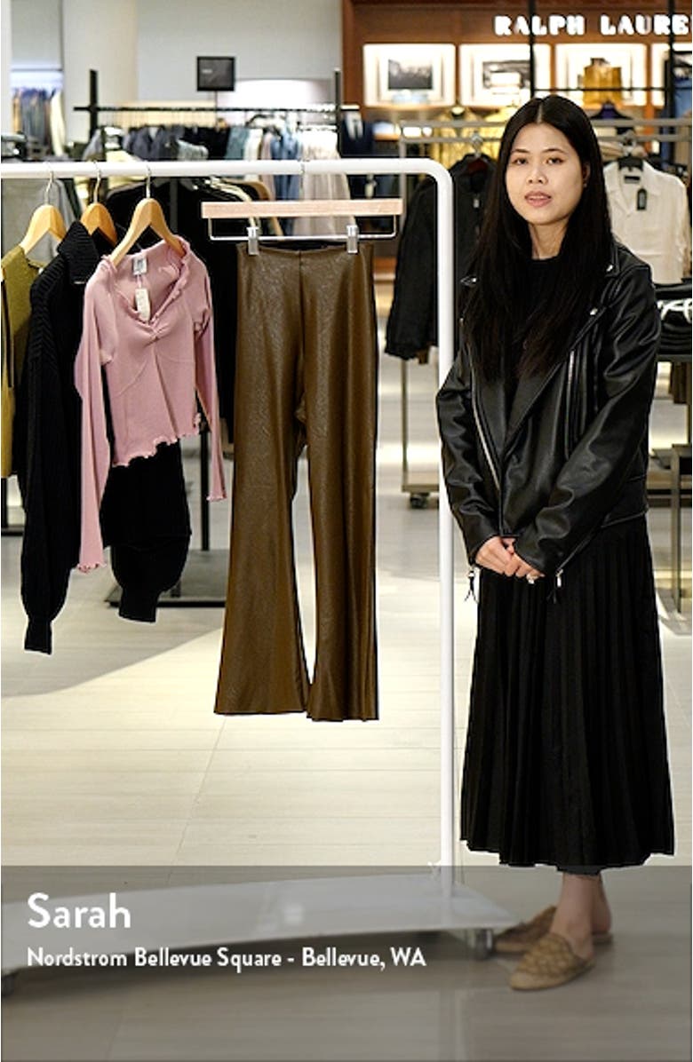 Faux Leather Flare Crop Pull-On Pants, sales video thumbnail