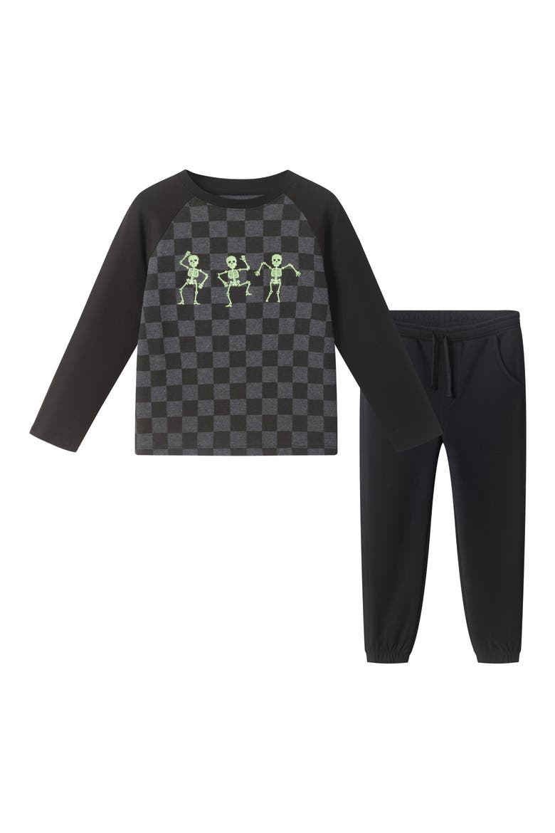 Kids' Skeleton T-Shirt & Pants Set, Main, color, BKA