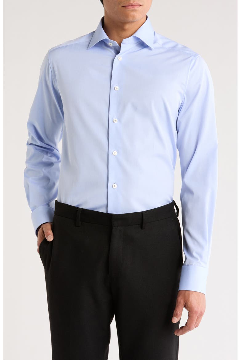 Contemporary Fit Cotton Dress Shirt, Main, color, BLUE