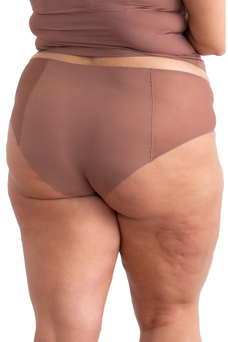 Soft Seamless Briefs with Mesh, Alternate, color, TOFFEE