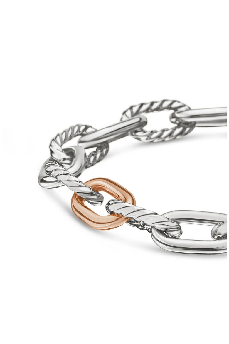 DY Madison Chain in Sterling Silver with 18K Rose Gold Bracelet, 8.5mm, Alternate, color, SILVER 18K ROSE GOLD