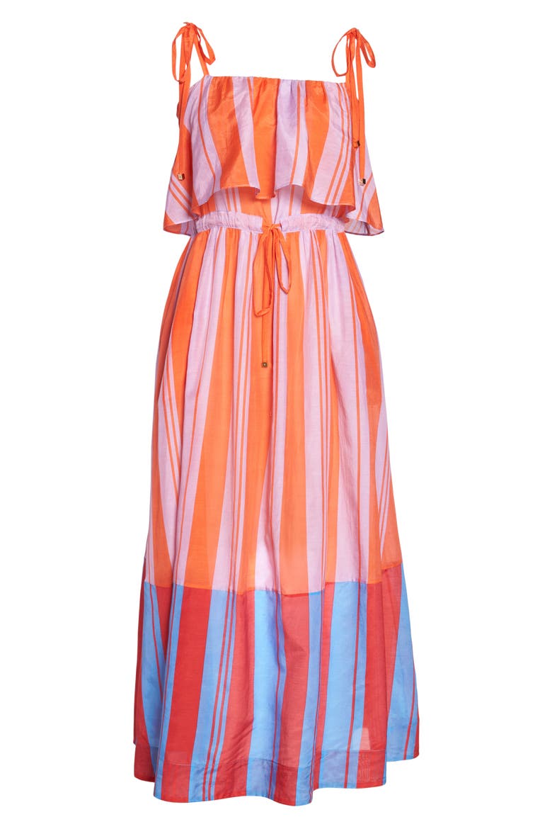 Ruffle Cover-Up Maxi Dress, Alternate, color, HARLING STRIPE MULTI