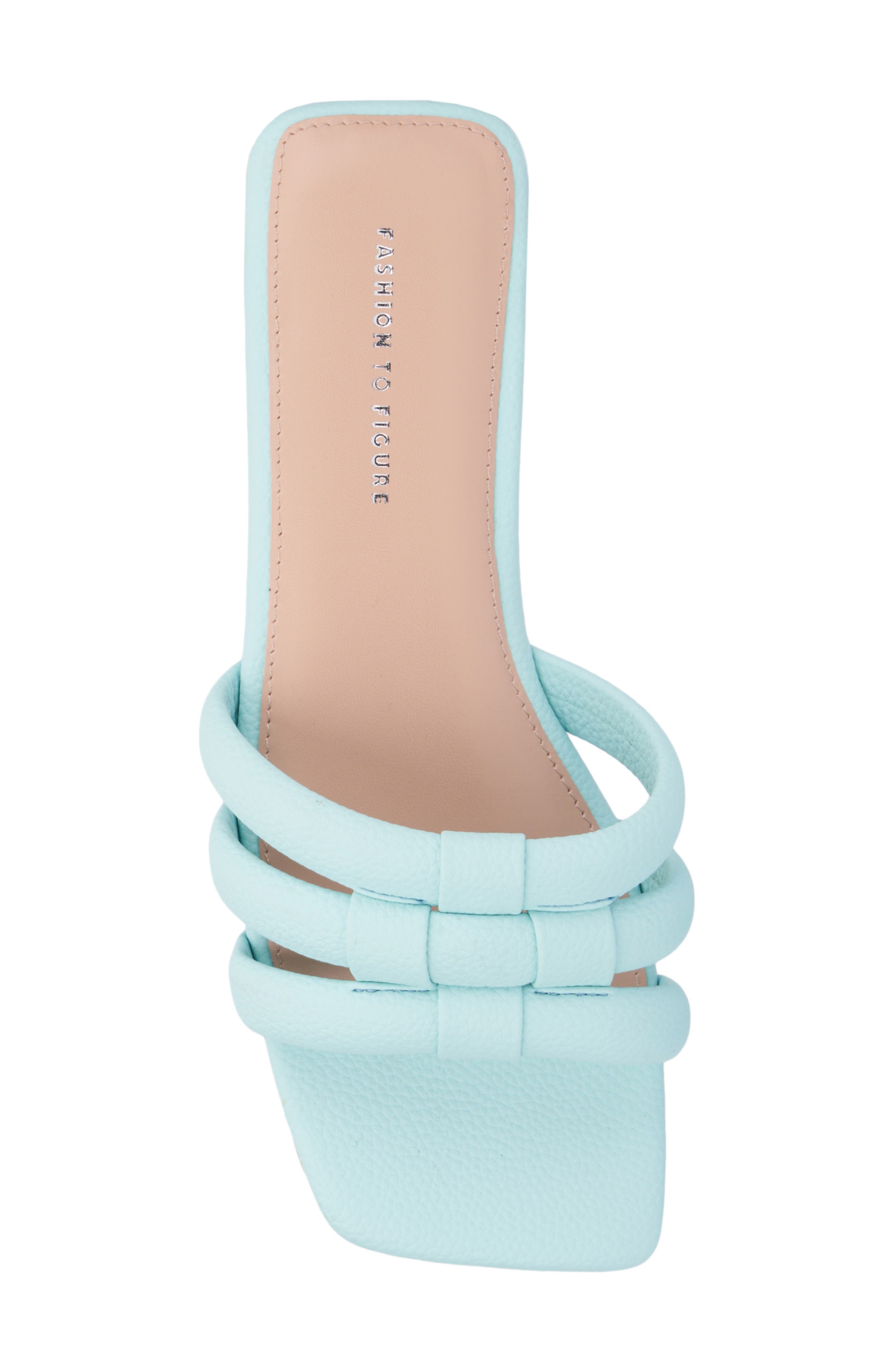 Fashion to Figure Gaiana Slide Sandal - Wide Width, Alternate, color, Light Blue