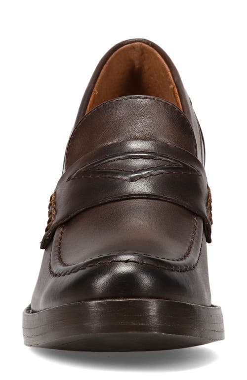Frye Jean Stacked Heel Loafer In Brown