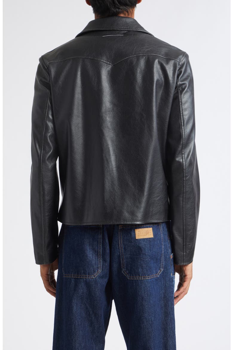 Black Faux Leather Jacket, Alternate, color, BLACK
