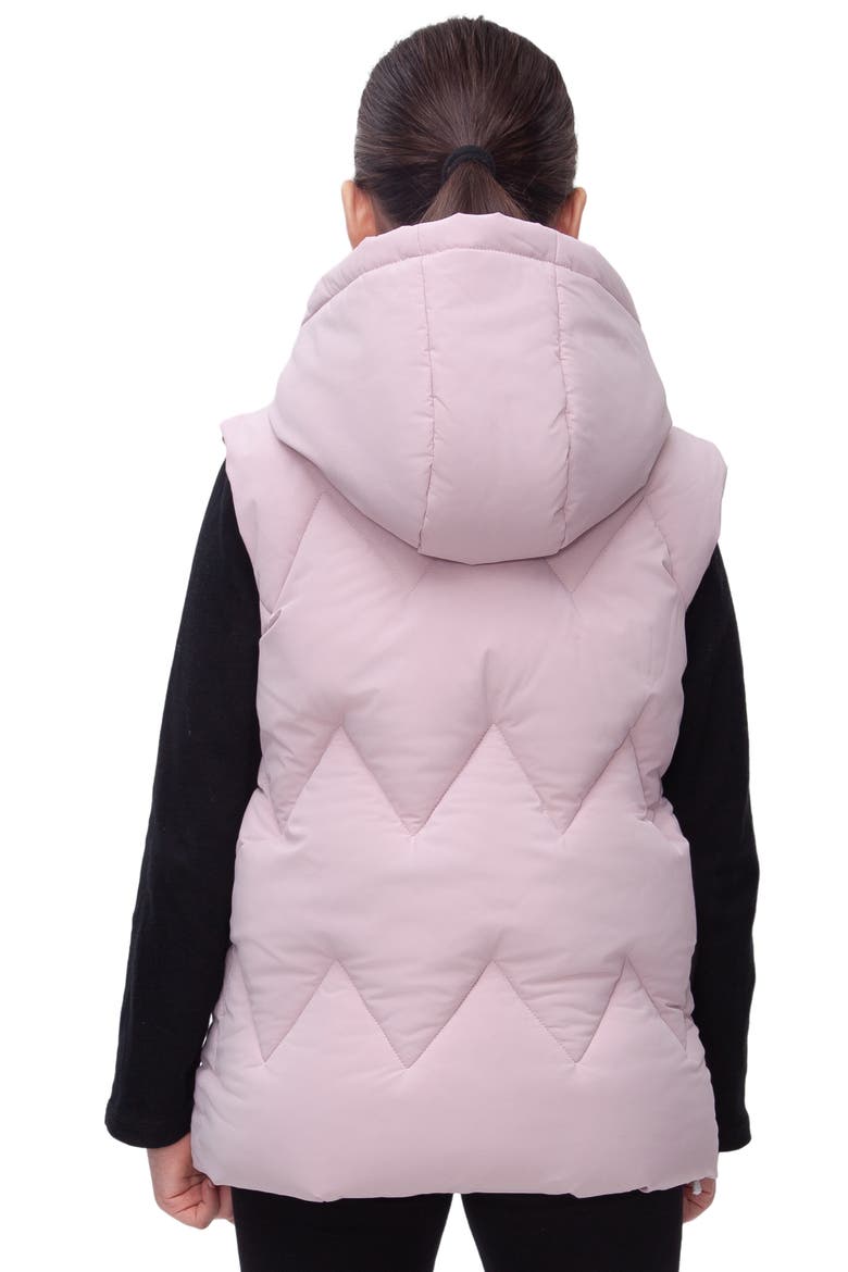 Kids' Hooded Puffer Vest, Alternate, color, Pink