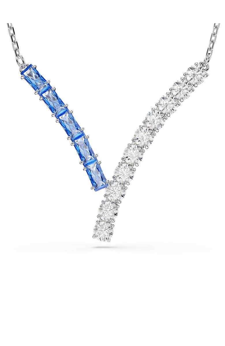 Swarovski Matrix Pendant Necklace, Main, color, Blue/ Silver