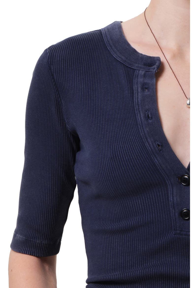 Nali Mineral Wash Elbow Sleeve Henley, Alternate, color, MINERAL NAVY
