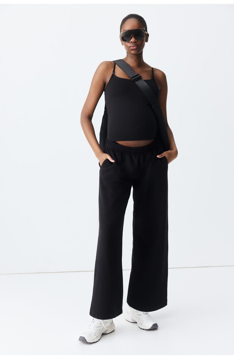 H&M Mama nursing strappy sports top, Alternate, color, Black