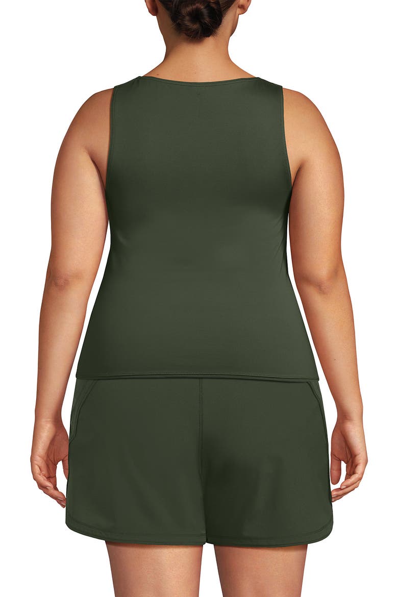 Plus Size DDD-Cup High Neck UPF 50 Modest Tankini Swimsuit Top, Alternate, color, Rich Olive Green