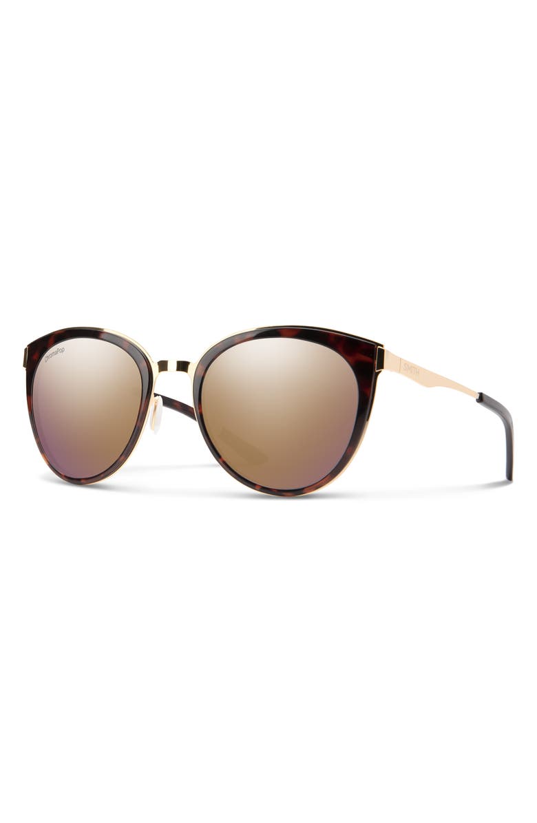 Smith Somerset 53mm ChromaPop<sup>™</sup> Polarized Cat Eye Sunglasses, Alternate, color, Tortoise Rose / Rose Gold