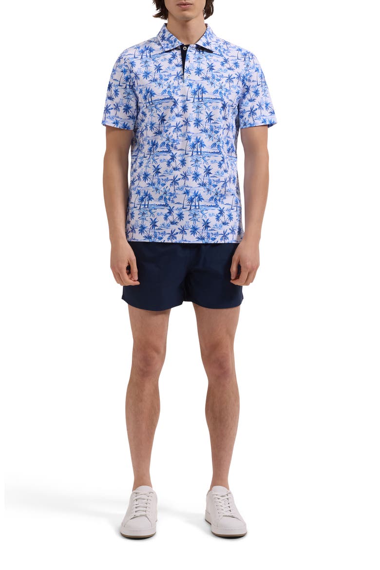 Cruz Print Swim Trunks, Alternate, color, NAVY