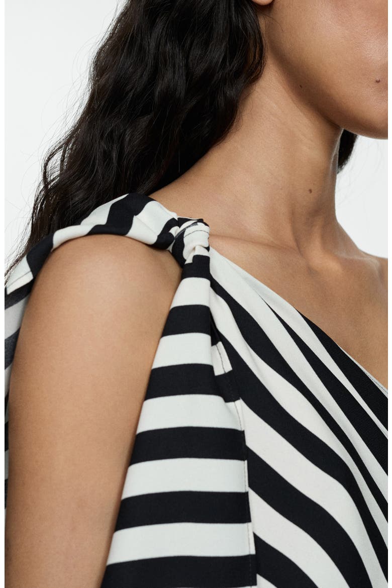 Stripe One-Shoulder Maxi Dress, Alternate, color, WHITE