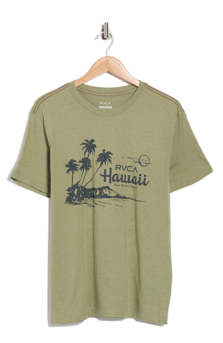 RVCA Luau Vistas Slim Fit Graphic T-Shirt, Alternate, color, Ranger Green