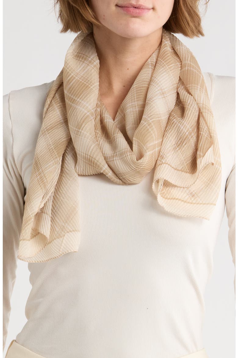 Plaid Scarf, Main, color, BEIGE