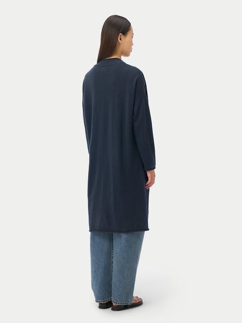 Gobi Mongolian Cashmere 3d Longline Cardigan In Blue
