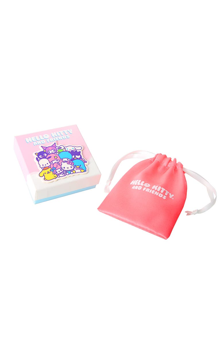 Hello Kitty Silver Plated Bracelet with Flower and Bow Charm Pendants, 6.5 + 1", Alternate, color, Silver