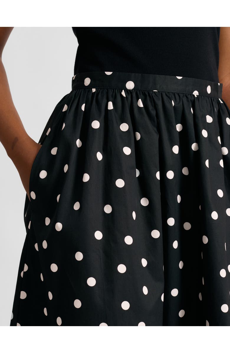 Albaray Polka Dot High-Waist Midi Skirt, Alternate, color, Black