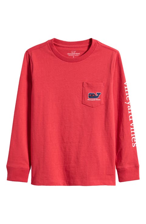 Kids' Chocolate Whale Box Long Sleeve Pocket Graphic T-Shirt (Toddler, Little Kid & Big Kid)