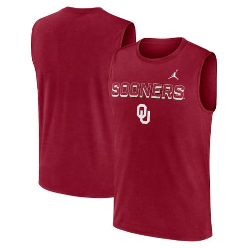 Jordan Brand Crimson Oklahoma Sooners Primetime Tricode Legend Performance Tank Top In Red