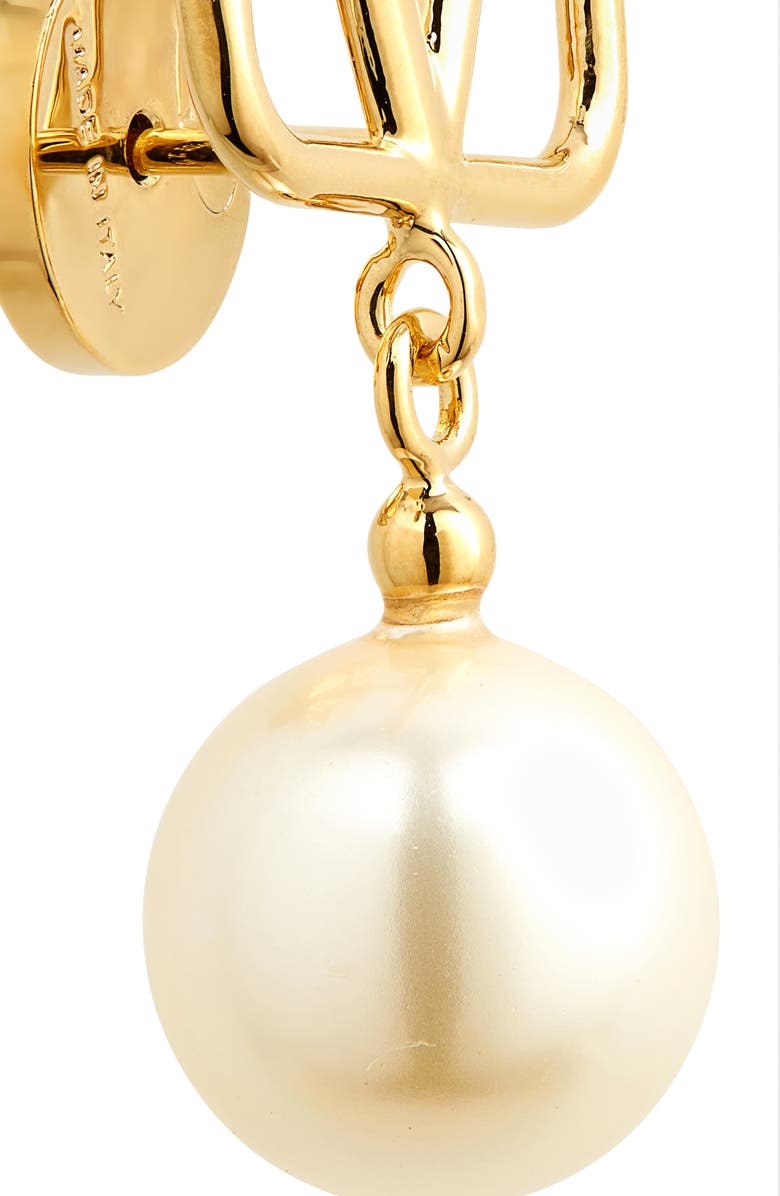 Valentino Garavani VLOGO Imitation Pearl Drop Earrings, Alternate, color,