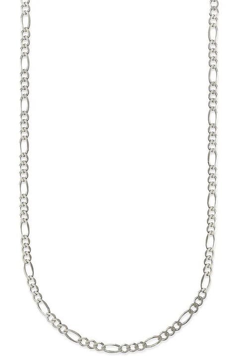 Gender Inclusive Sterling Silver Figaro Necklace
