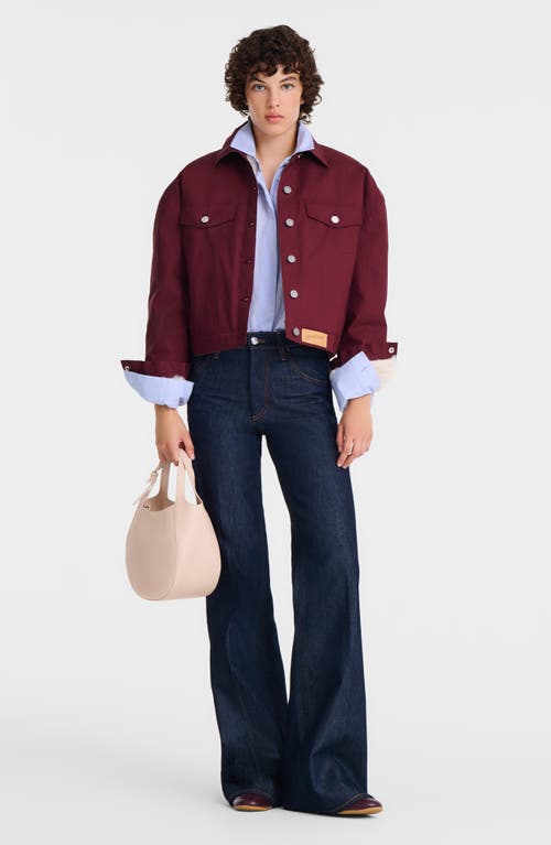 Longchamp Le Foulonné Leather Top Handle Crossbody Bag In Pink