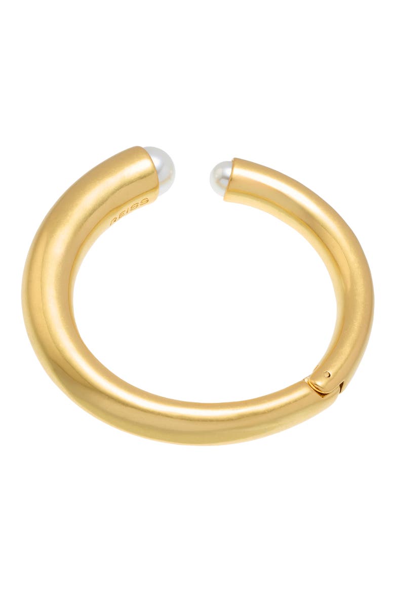Alana Faux Pearl Cuff Bracelet, Alternate, color, GOLD TONE / PEARL