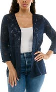 Nina Leonard Lace Three-Quarter Sleeve Bolero