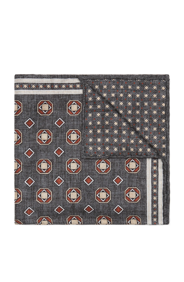 Brunello Cucinelli Double face silk pocket square, Main, color,