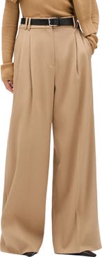Another Tomorrow Twill Pleated Trouser