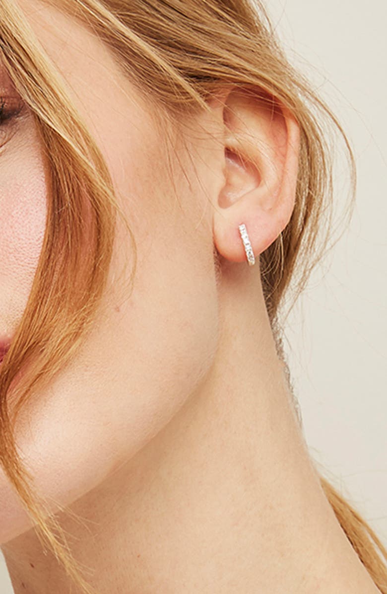 Estella Bartlett Crystal Pavé Huggie Hoop Earrings, Alternate, color, 