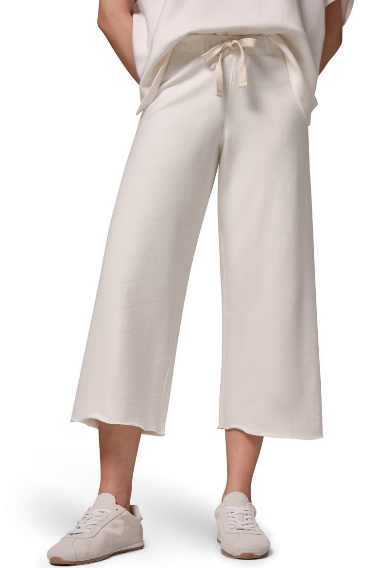 Cotton Terry Crop Drawstring Pants, Main, color, CREAM