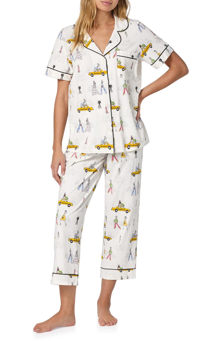 BedHead Pajamas Stretch Cotton Crop Pajamas, Alternate, color,
