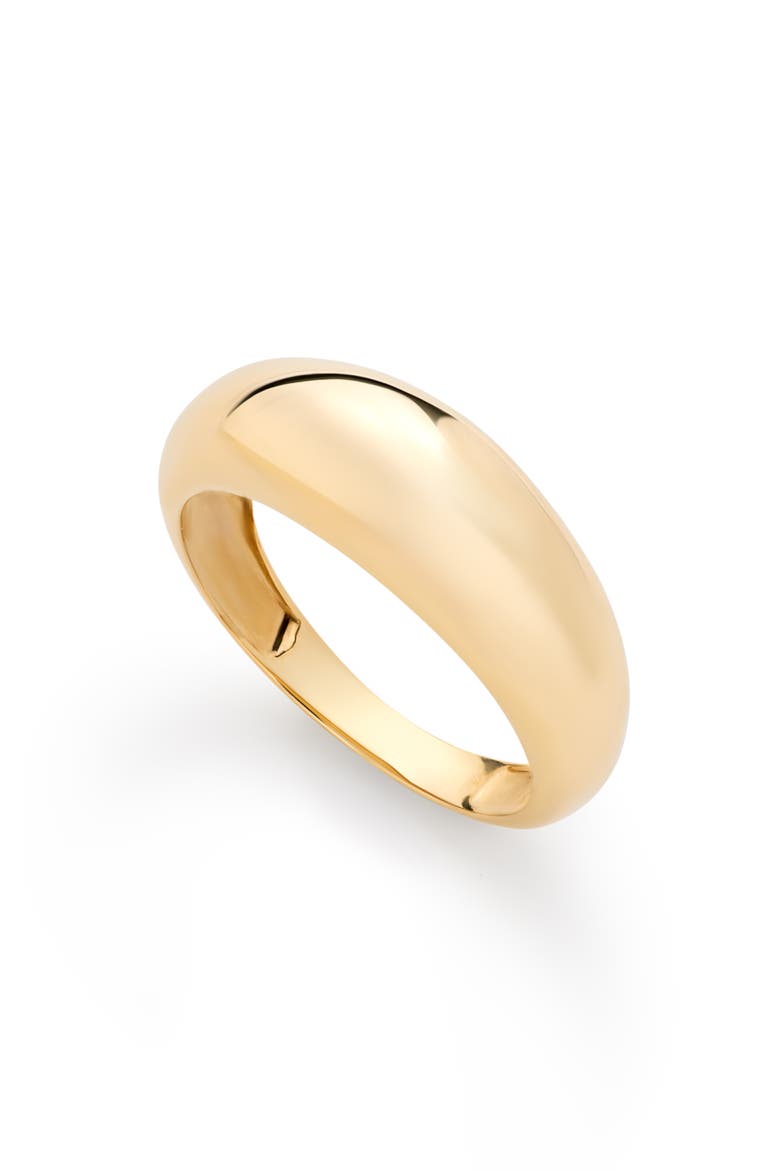 Solid Yellow Gold - Gold Medium Dome Ring, Main, color, Gold