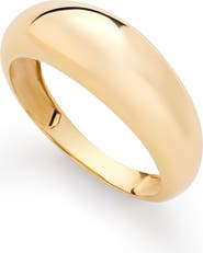 Ana Luisa Solid Yellow Gold - Gold Medium Dome Ring