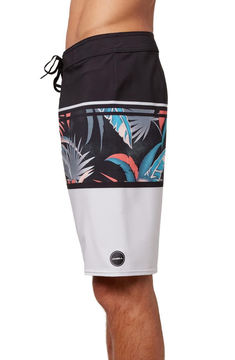 O'Neill Hyperfreak Heist Palm Print Board Shorts, Alternate, color, 