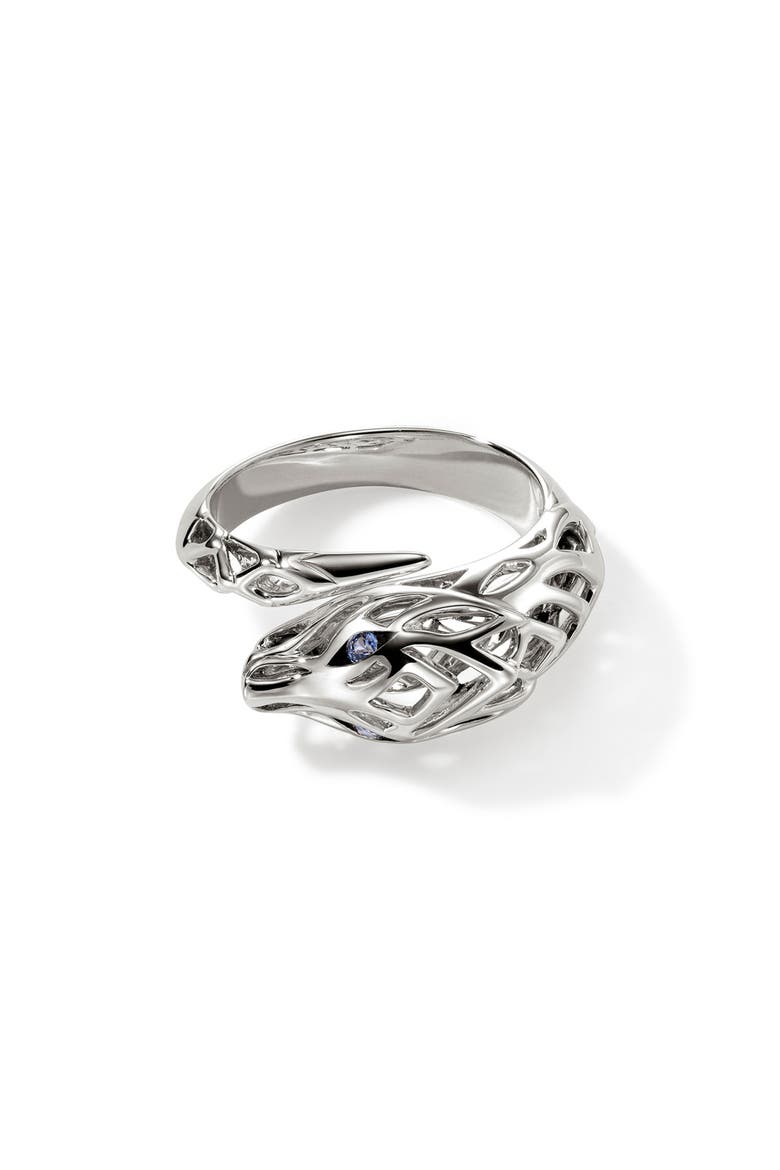 Naga Bypass Ring, Alternate, color, SILVER