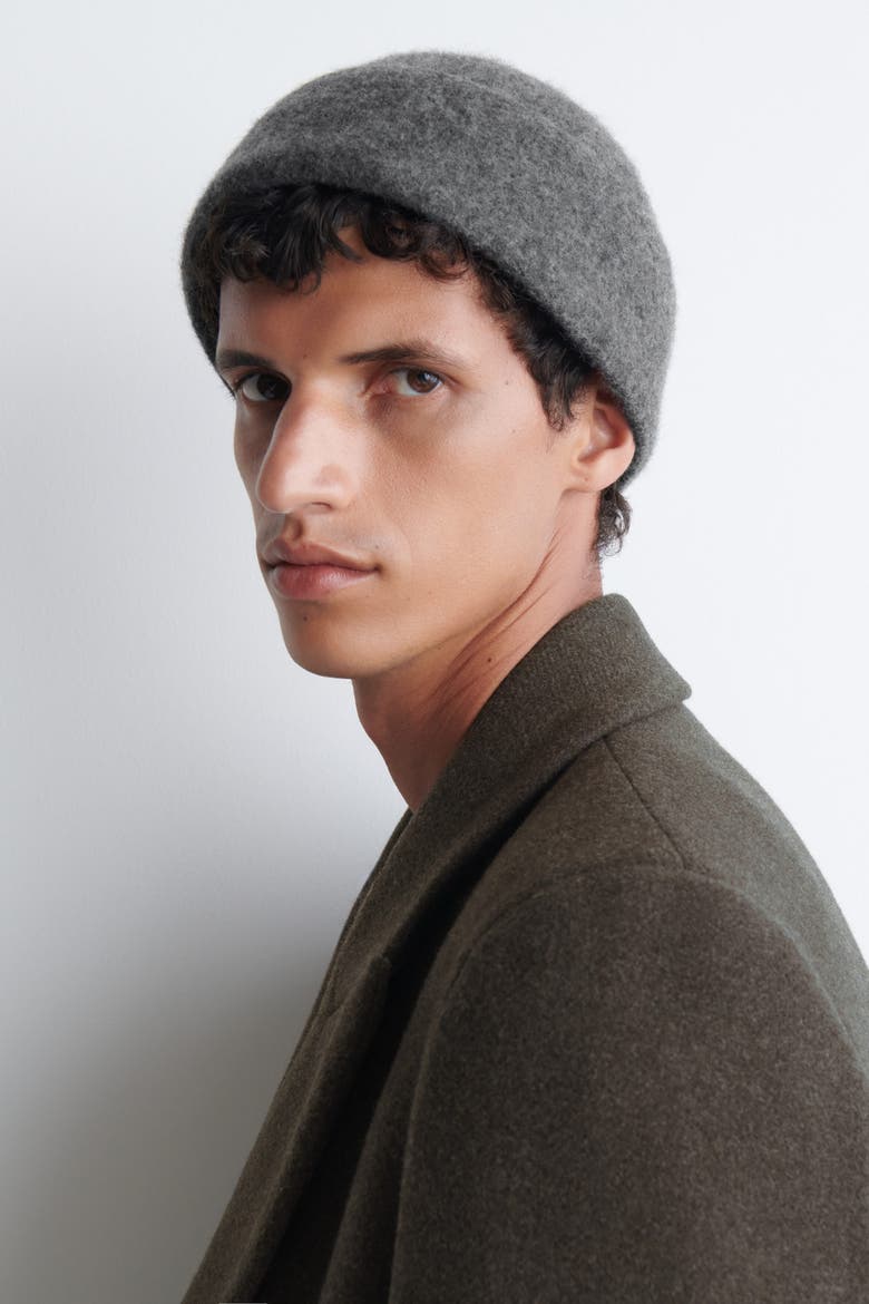 Felted Wool Beanie, Alternate, color, GRAY MÉLANGE