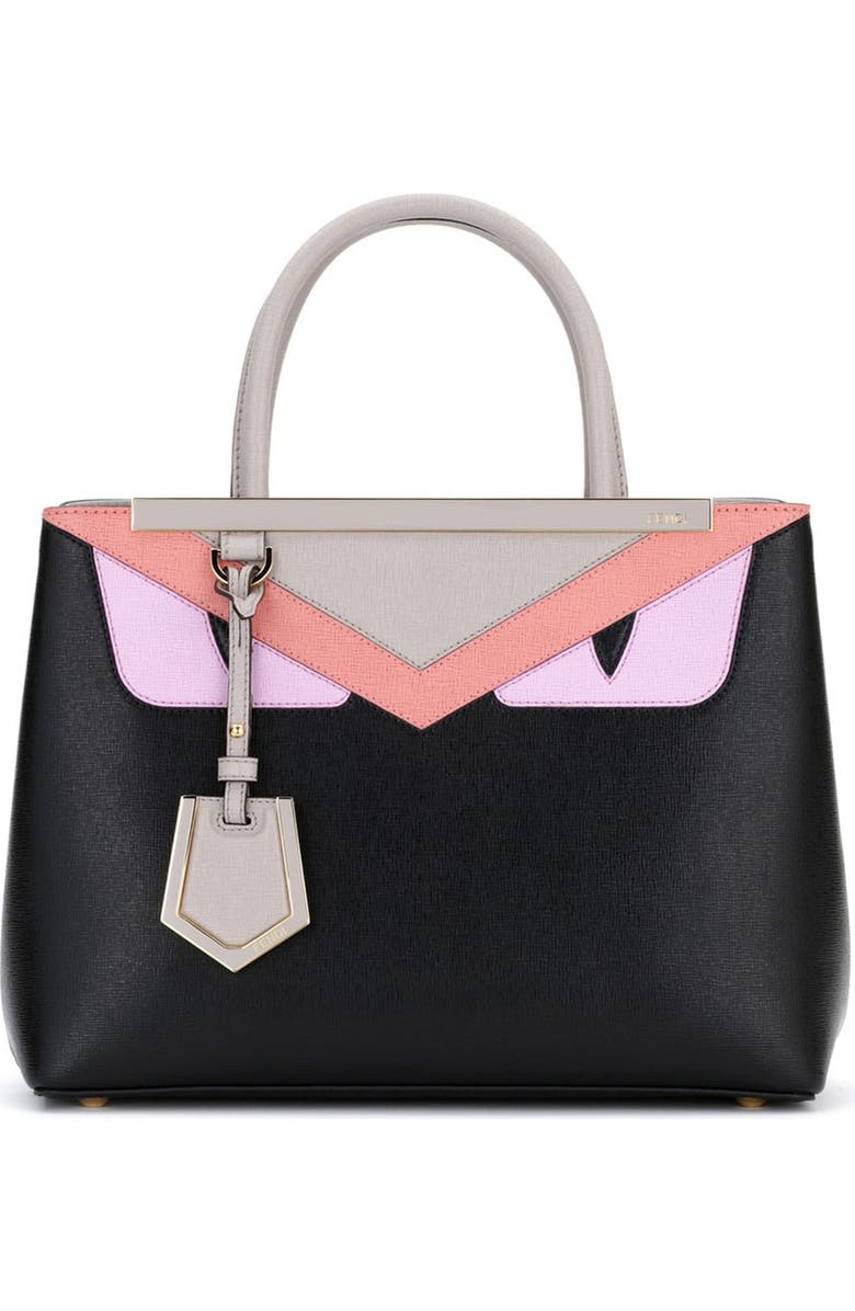 Fendi 'Petite 2Jours - Monster' Saffiano Leather Satchel, Main, color,