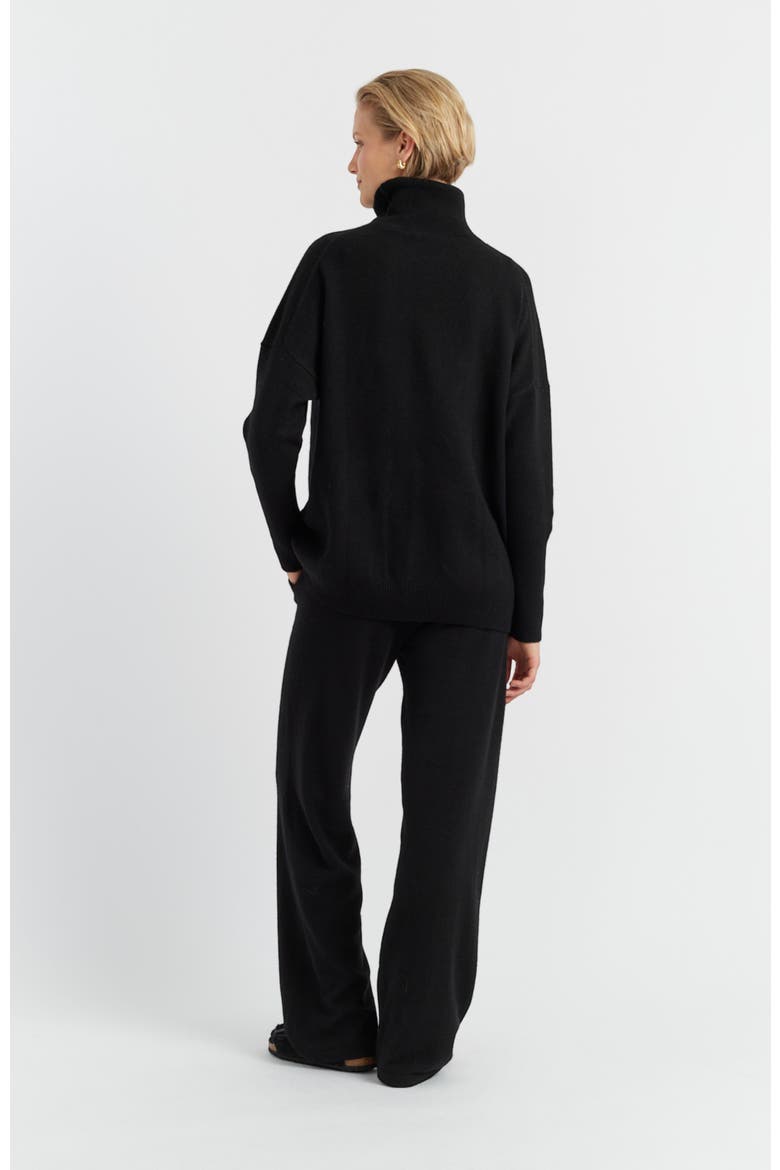 Pure Cashmere Roll Neck Sweater, Alternate, color, Black