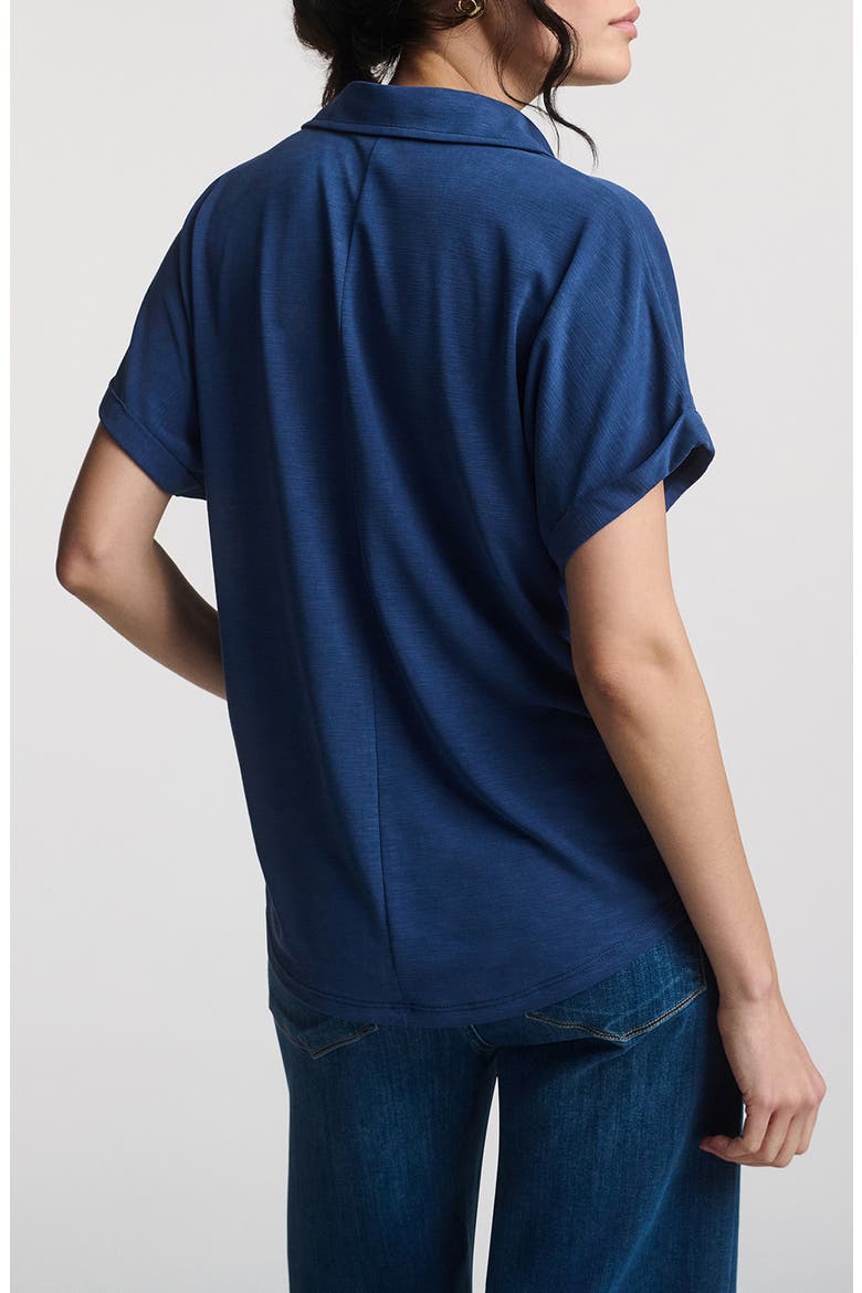 Mediava Short Sleeve Button-Up Shirt, Alternate, color, MEDIEVAL BLUE