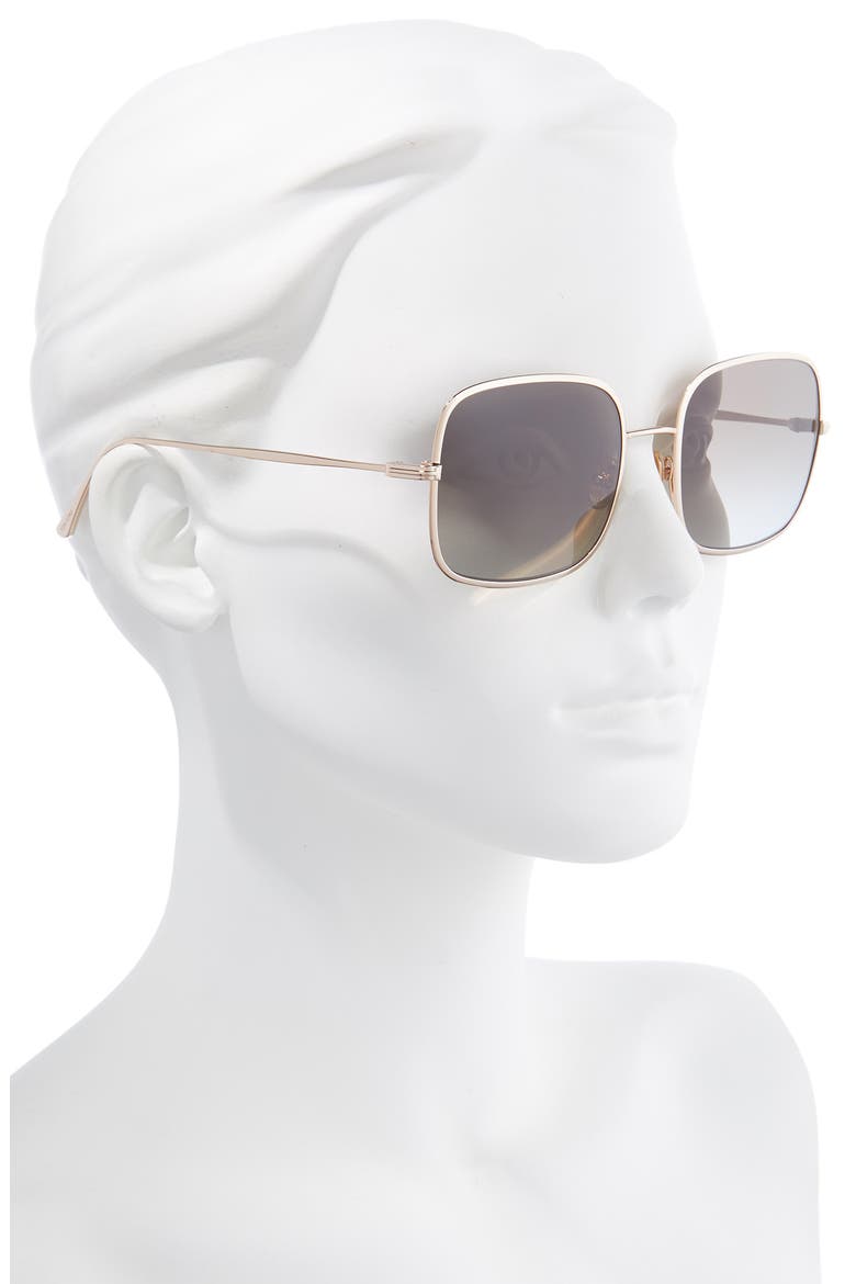 Keira 54mm Polarized Square Sunglasses, Alternate, color, SHINY ROSE GOLD / BROWN LENSES