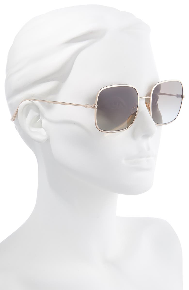TOM FORD Keira 54mm Polarized Square Sunglasses, Alternate, color, Shiny Rose Gold / Brown Lenses