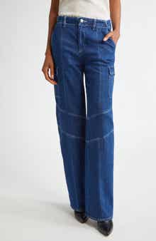 L'AGENCE Brooklyn High Waist Wide Leg Cargo Jeans