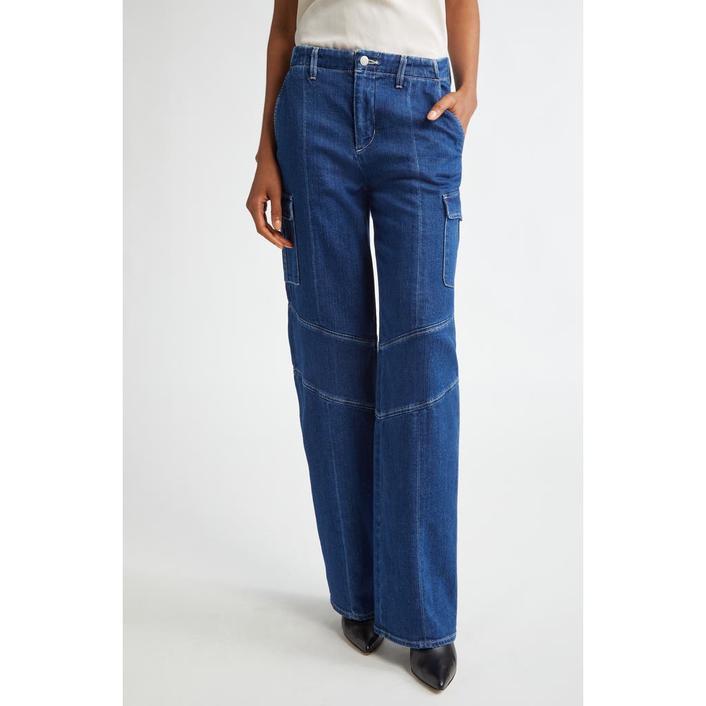 Shop L Agence L'agence Brooklyn High Waist Wide Leg Cargo Jeans In Barca