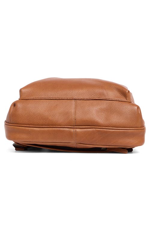 Shop Johnston & Murphy Pebbled Leather Slim Commuter Backpack In Tan
