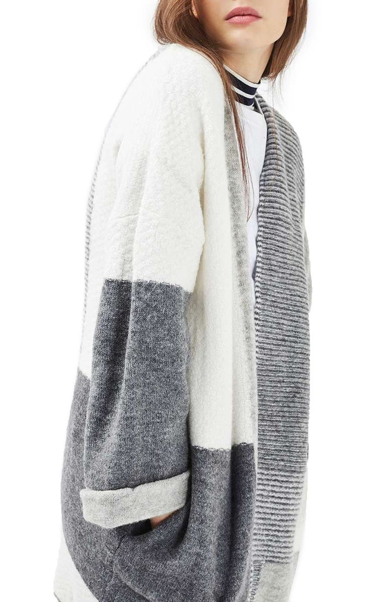 Topshop Patchwork Cardigan, Alternate, color, 